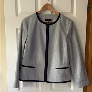 Talbots Navy, light blue and white Structured Blazer with Modern Design